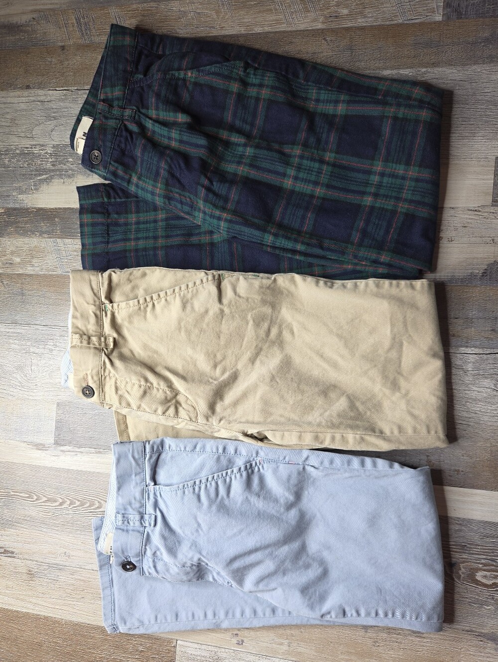 Mini Boden Boys Chino Pants Size 8-10 Youth Blue Khaki Green Plaid